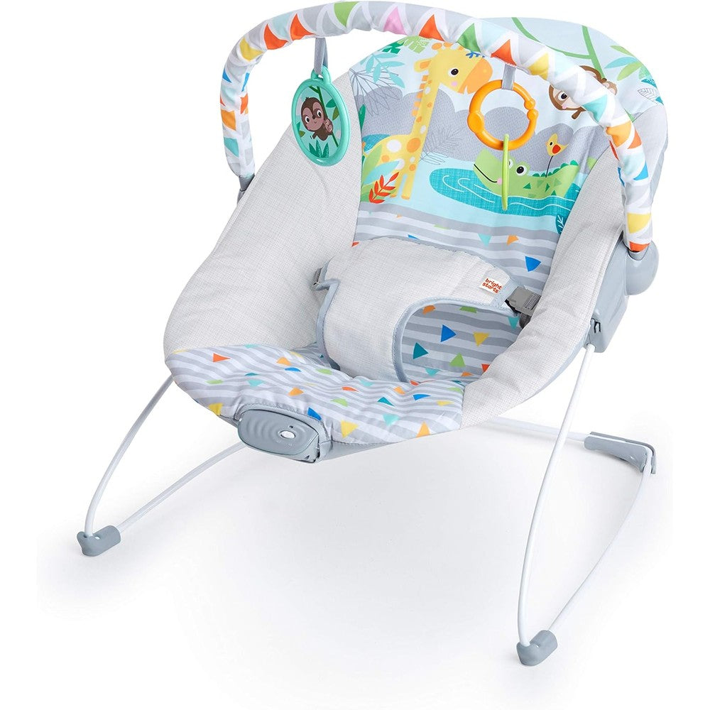 Bright Starts Safari Fun Vibrating Baby Bouncer front view
