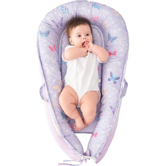 Viviland baby lounger butterfly print front view