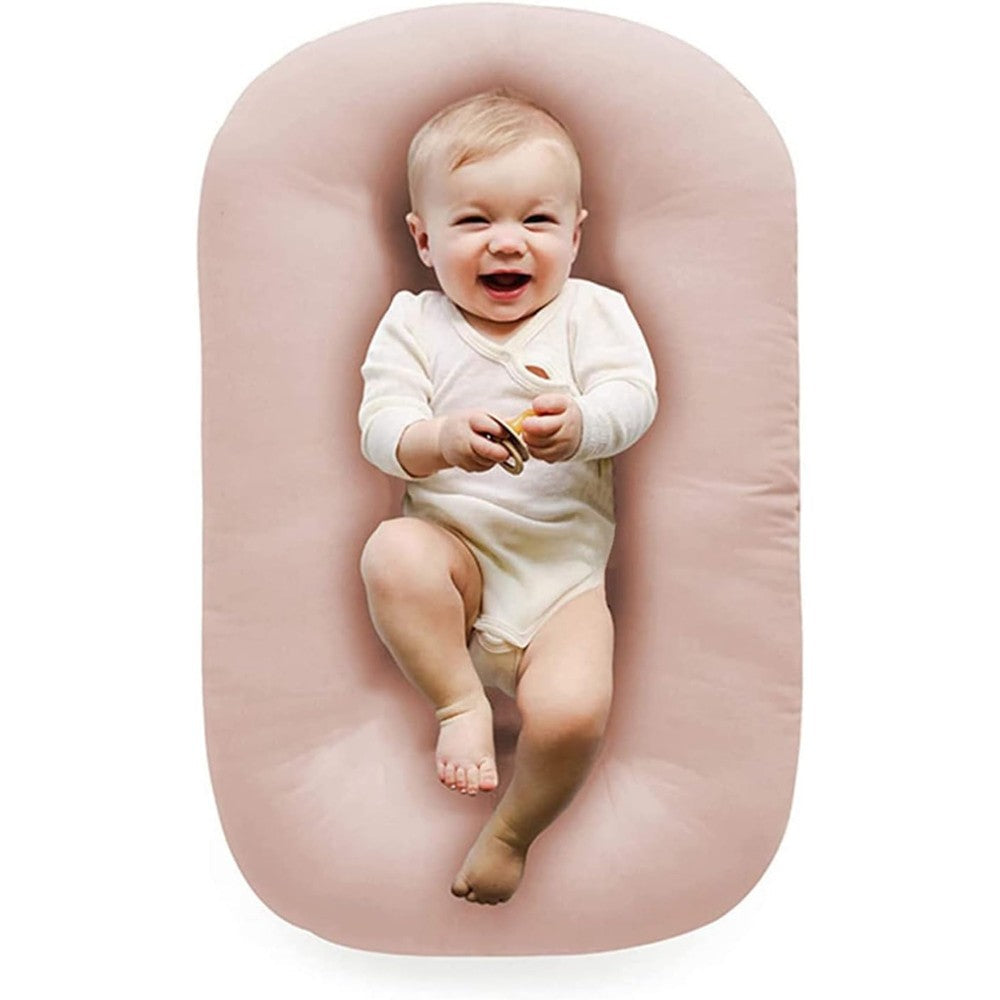 Vicorise baby lounger front view pink newborn