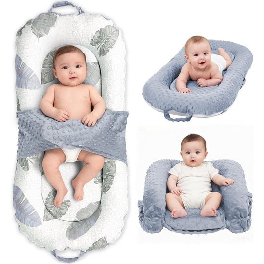 JSTPRO 3-in-1 portable baby lounger front view for infants