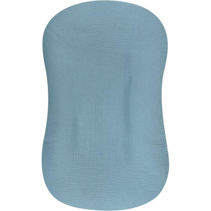 Hooyax muslin baby lounger cover in blue front view