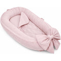 Eaq baby lounger front view in blush pink