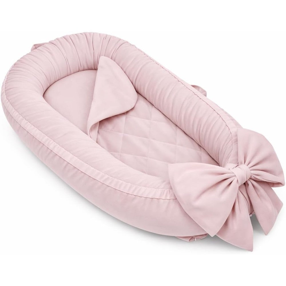 EAQ baby lounger blush pink front view
