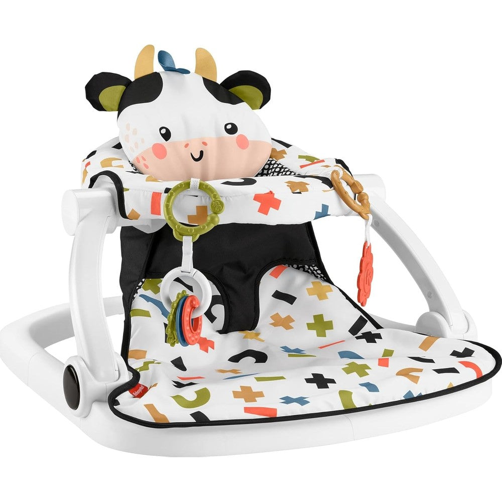 Fisher-Price Cute Cow Sit-Me-Up Floor Seat front view infant chair