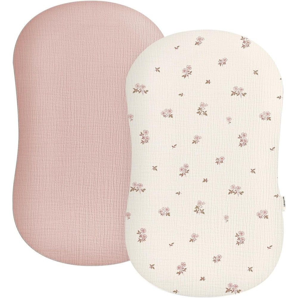 Wimist muslin baby lounger cover 2 pack front view