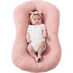Funupup baby lounger cover front view in pink