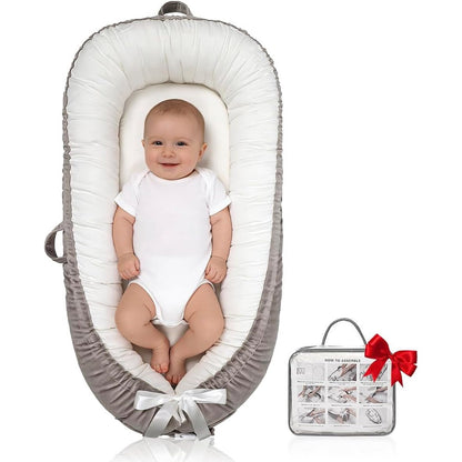 Meindoovm organic cotton baby lounger front view