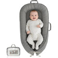 Baobrava baby lounger misty gray front view portable infant nest