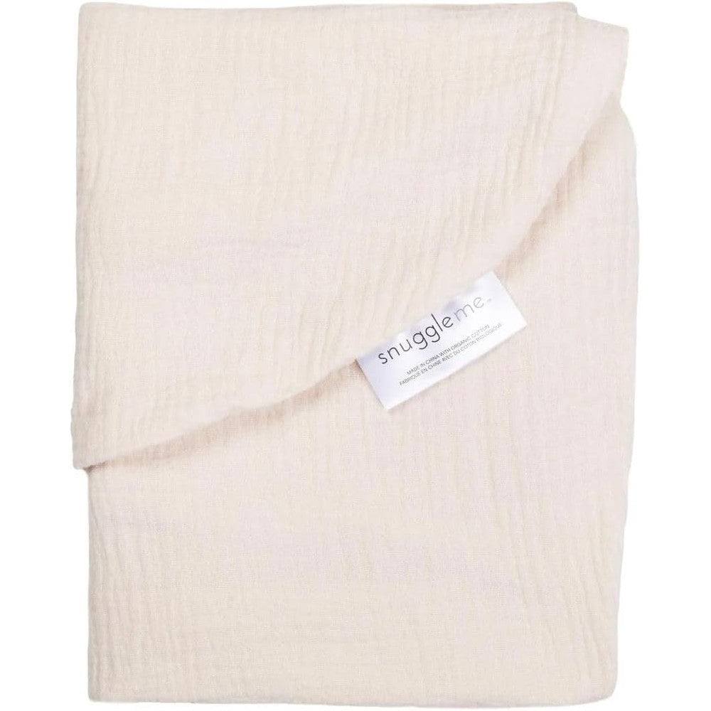 Snuggle Me baby lounger muslin curve cover front view in natural color