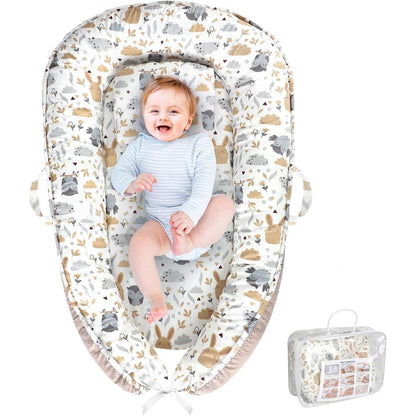 Portable newborn baby lounger front view for infant care