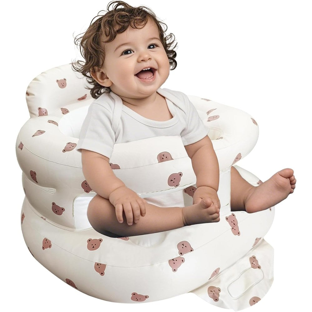 Tosxw Inflatable Baby Seat bear pattern front view