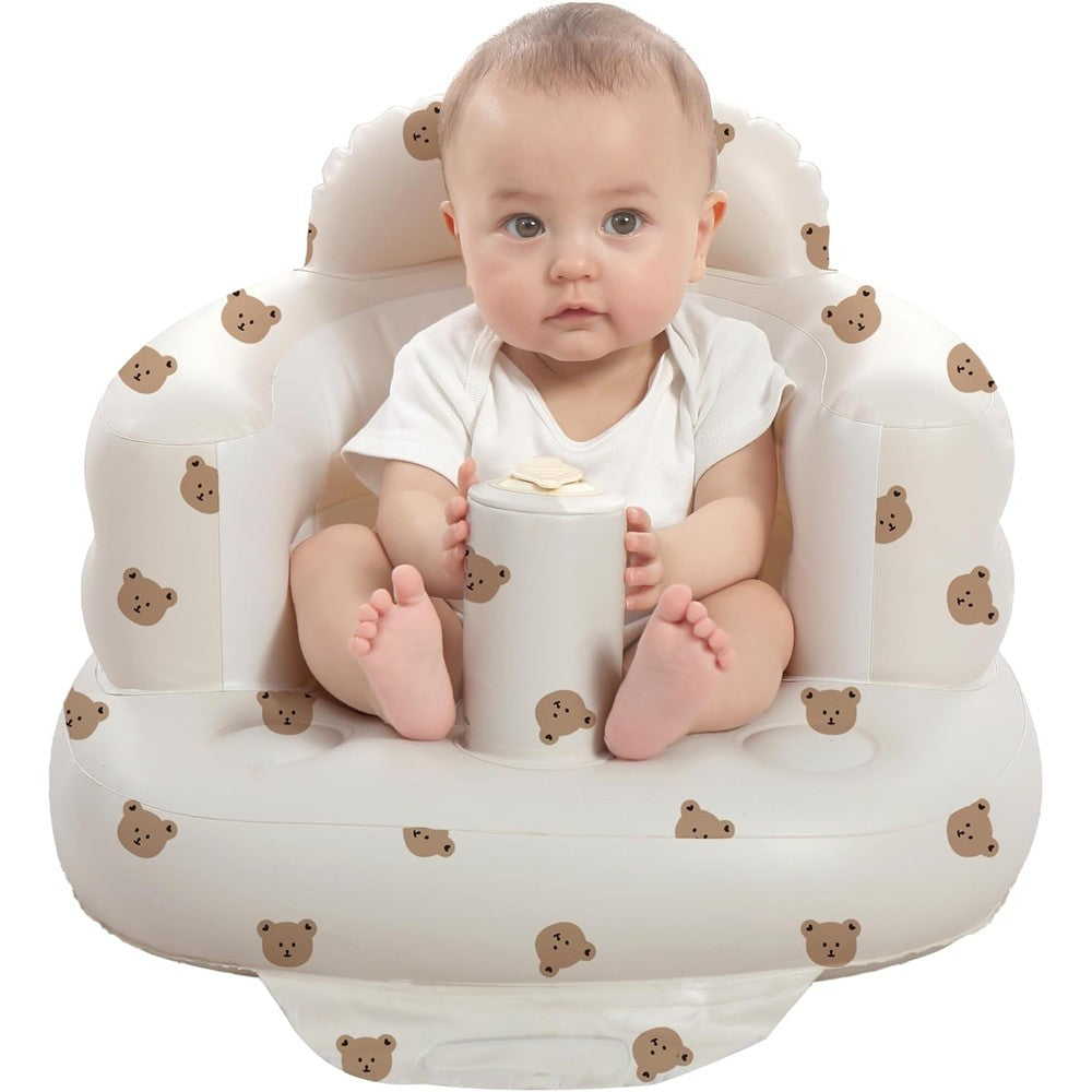 Yazxgbo inflatable baby seat bear print front view