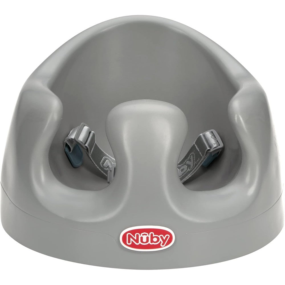 Nuby My Floor Seat portable baby chair in gray front view