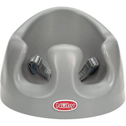 Nuby My Floor Seat portable baby chair in gray front view
