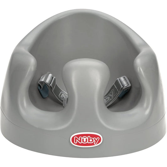 Nuby My Floor Seat portable baby chair in gray front view