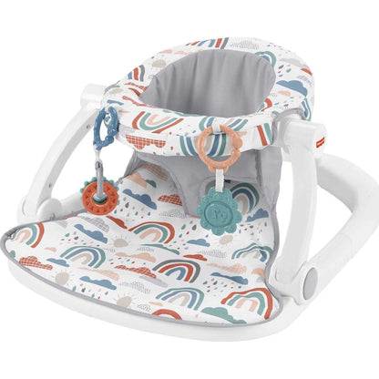Fisher-Price Portable Baby Chair Sit-Me-Up Floor Seat Rainbow Showers front view