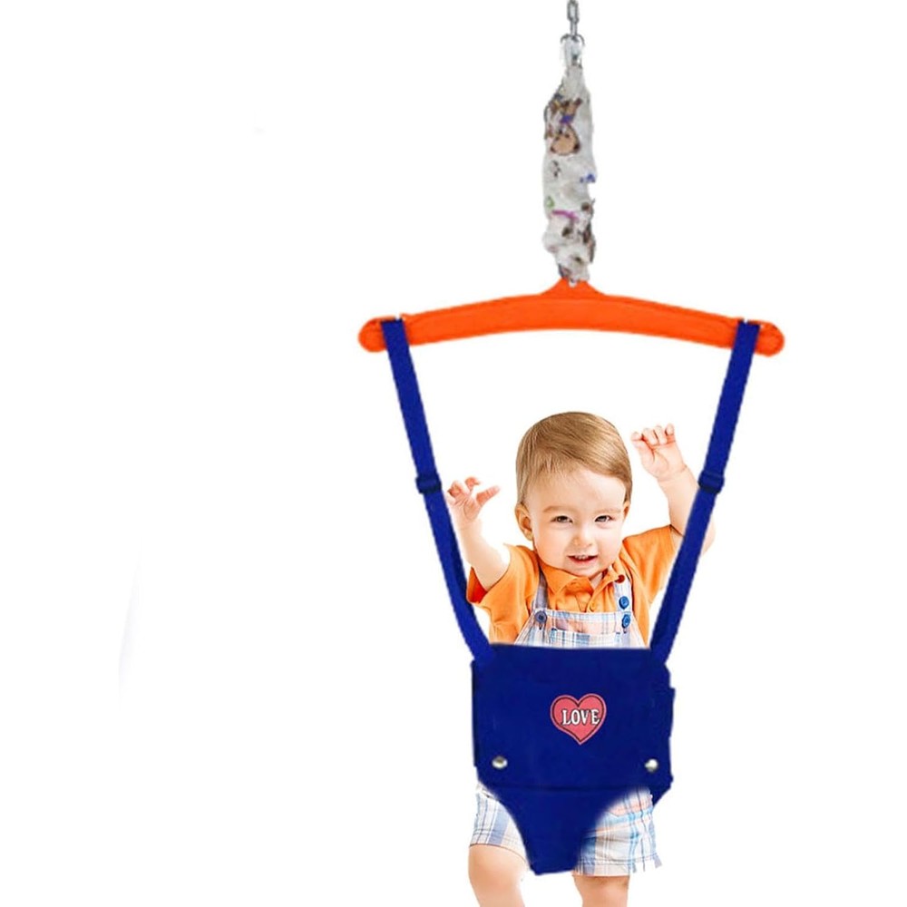 Eactel baby doorway jumper front view with adjustable strap