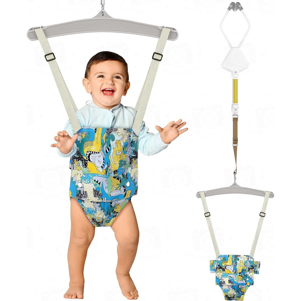 Tubagou baby door jumper front view with adjustable seat harness