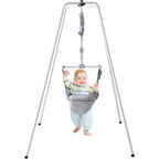 Vevor baby jumper with stand front view in grey