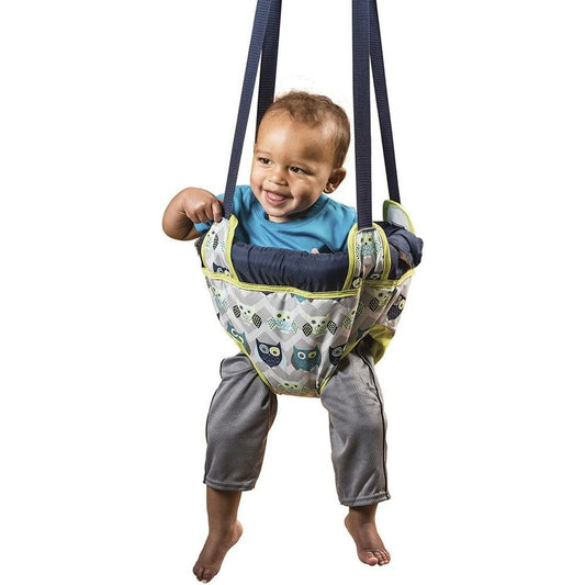 Evenflo Exersaucer Door Jumper Owl front view for baby playtime