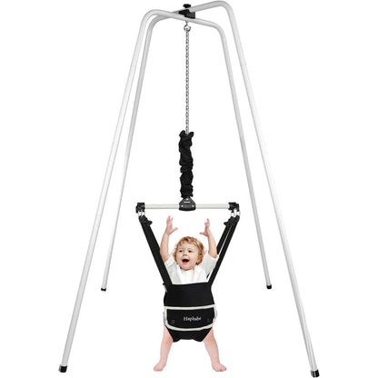 Hapbabe 2-in-1 baby jumper with stand and black seat