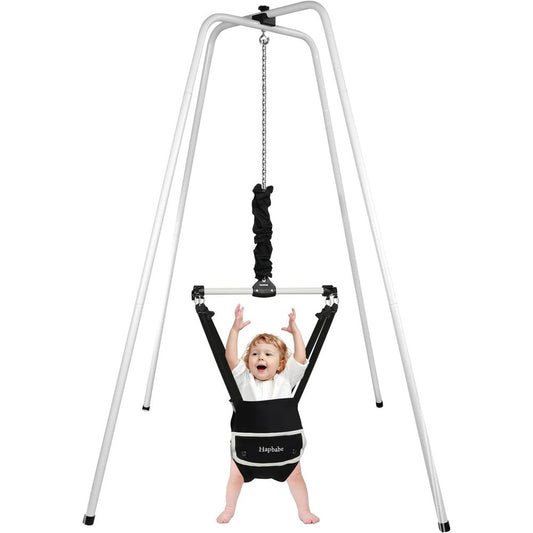 Hapbabe 2-in-1 baby jumper with stand and black seat