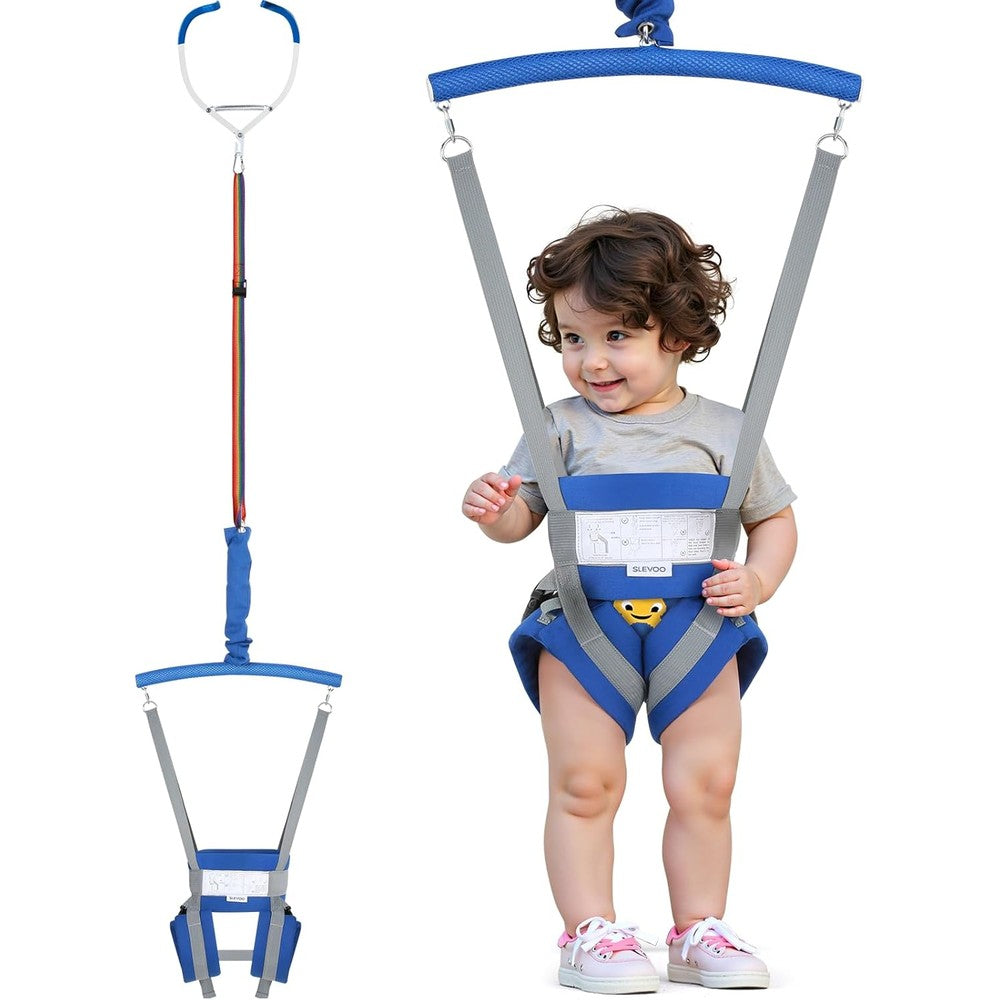 Slevoo blue baby door jumper with secure clamp