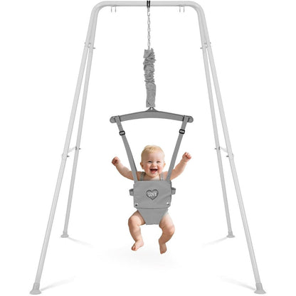 G Taleco Gear baby jumper with stand front view gray