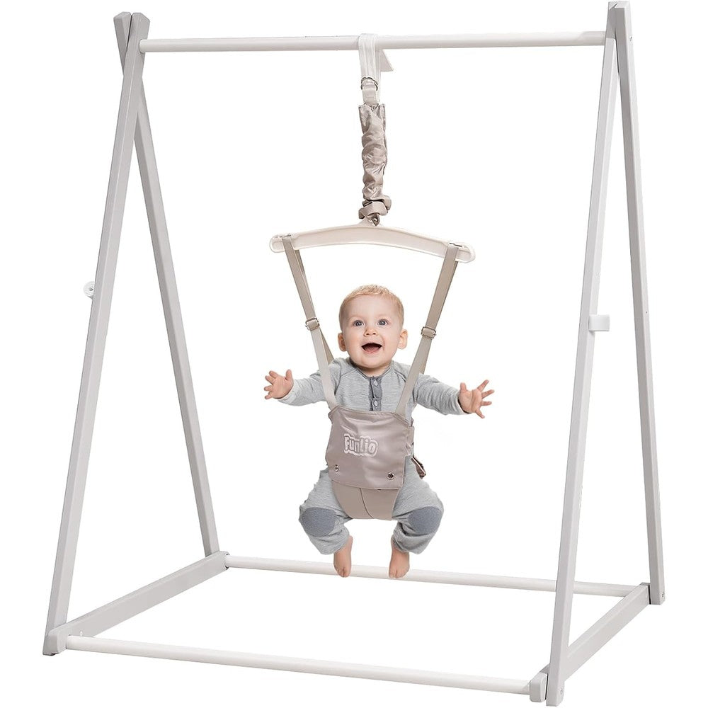 Funlio Montessori wooden baby jumper front view