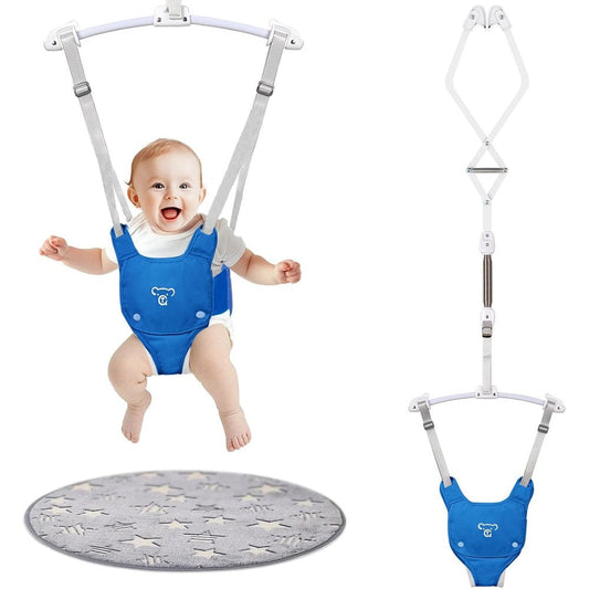 G Taleco Gear baby jumper doorway blue front view