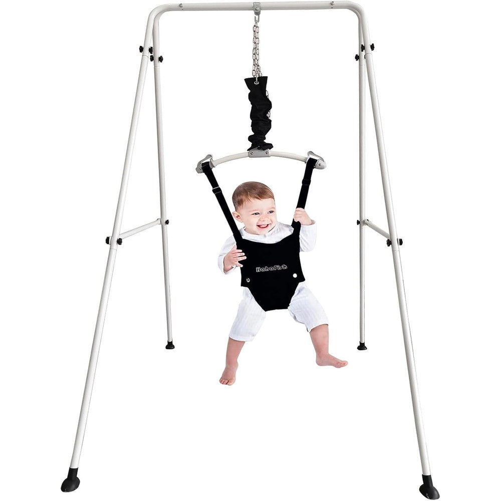 Hi Suyi baby door jumper and bouncer front view with stand
