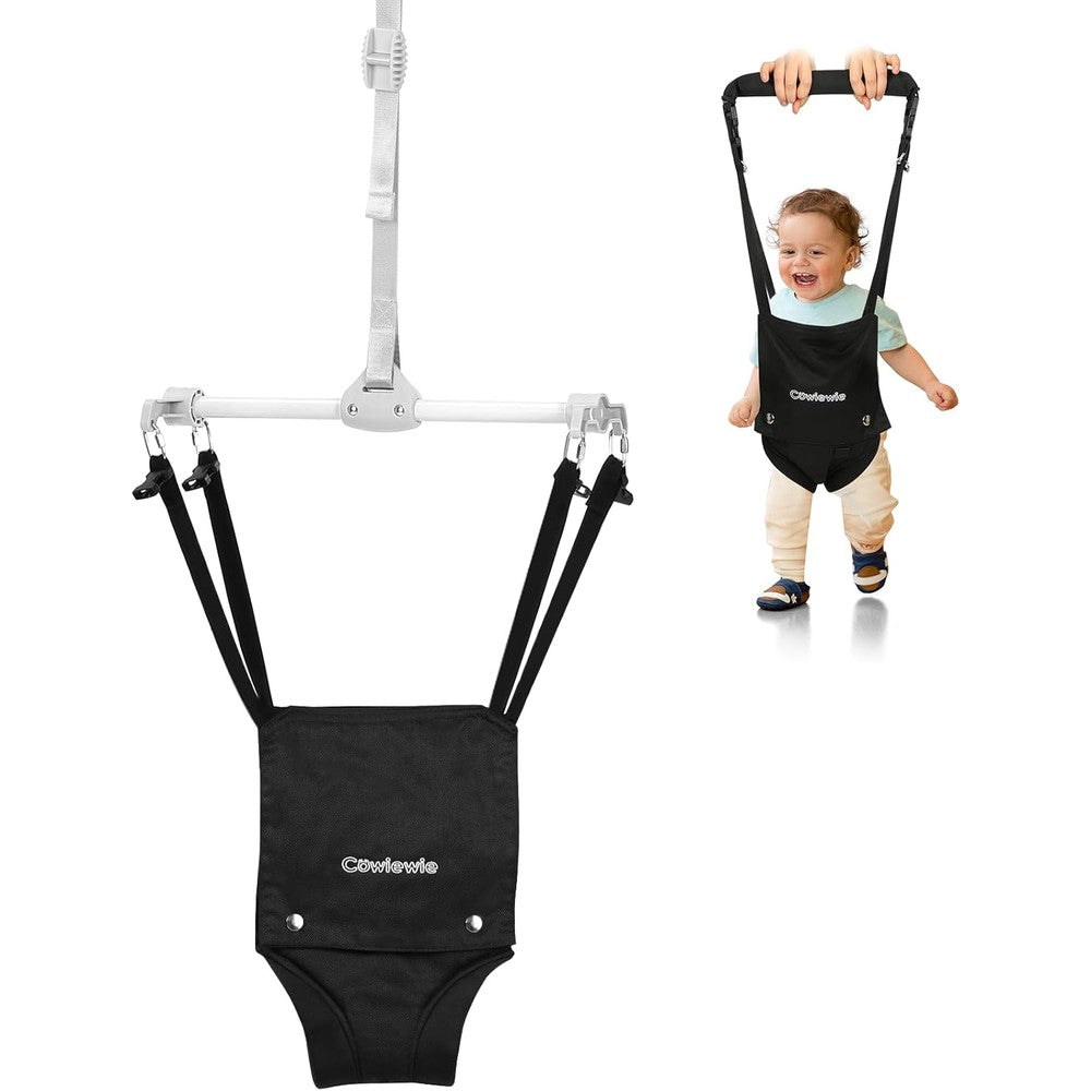 Cowiewie baby door jumper front view with secure clamp