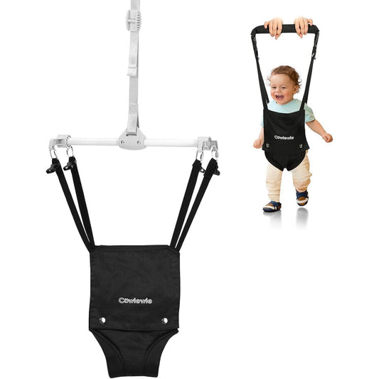 Cowiewie 2 in 1 baby door jumper and harness front view