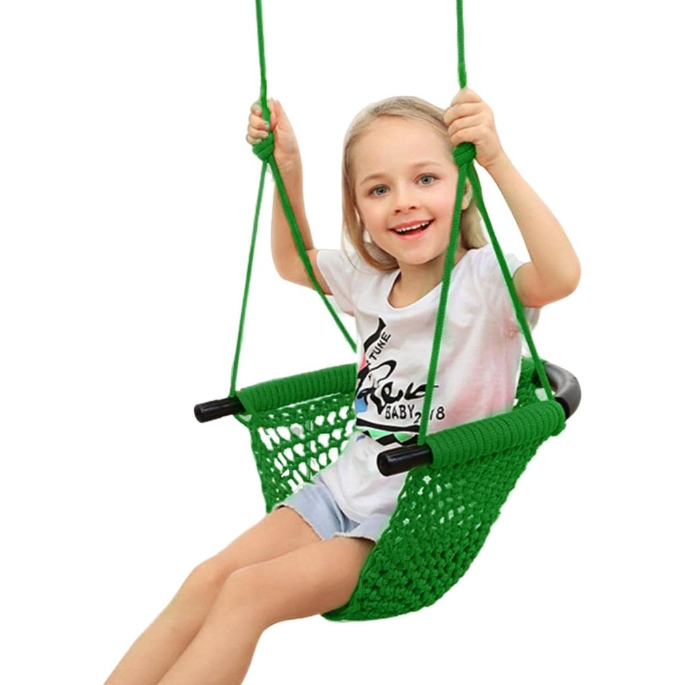 JKsmart heavy duty rope swing seat green front view