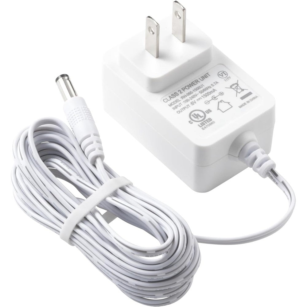 Csdwell 6v baby swing power cord front view showing white housing and barrel connector