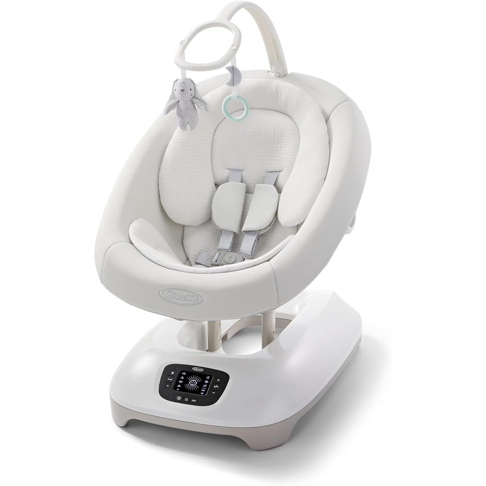 Graco SmartSense baby swing front view showing Rori color fabric and seat