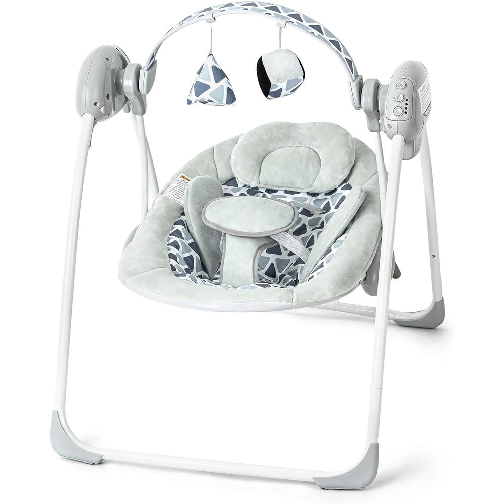 AskCat portable baby swing front view grey