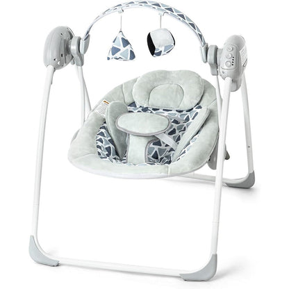 AskCat portable baby swing front view grey