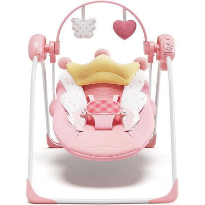 Monniebaby portable infant swing in pink front view