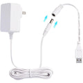Csdwell baby swing power cord front view showing USB-A connector and wall adapter.