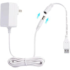 Csdwell baby swing power cord front view showing USB-A connector and wall adapter.