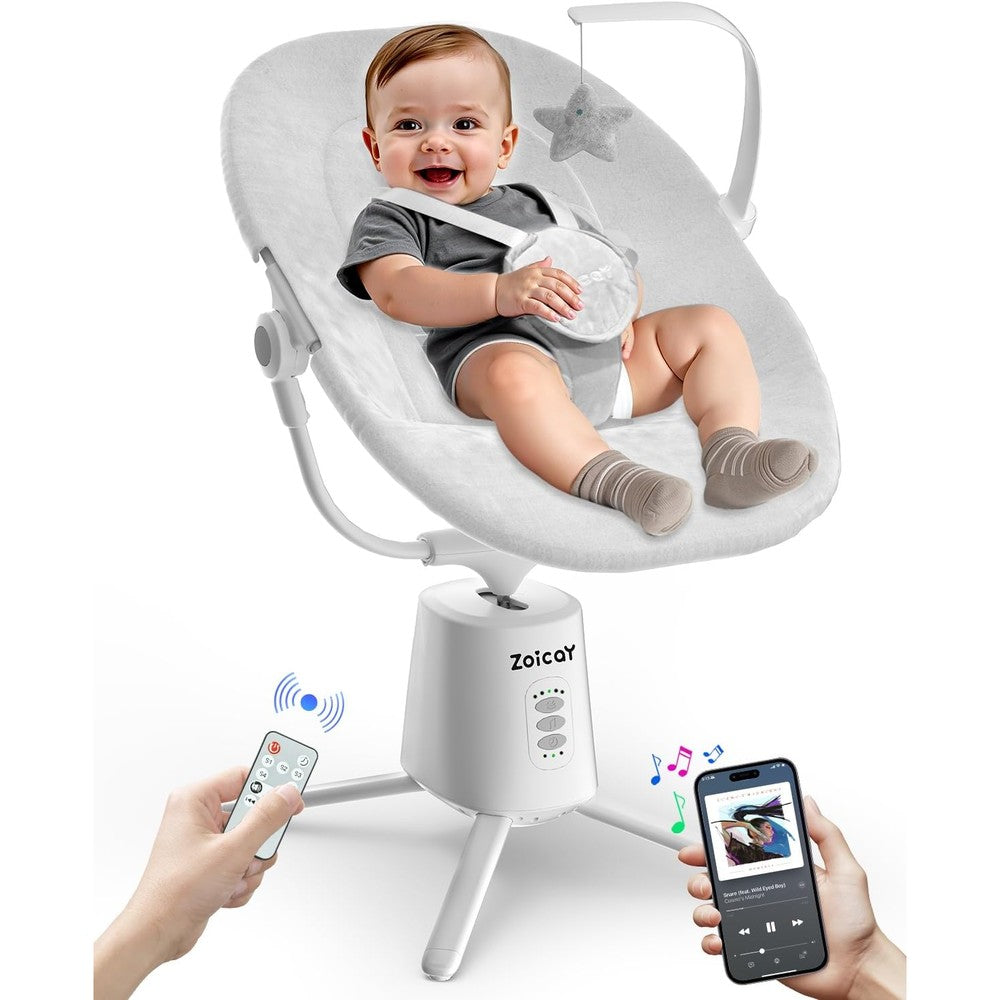 Zoicay electric baby swing front view with remote