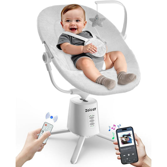 Zoicay electric baby swing front view with remote