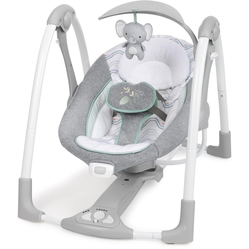 Ingenuity ConvertMe 2-in-1 portable baby swing and infant seat in Swell front view