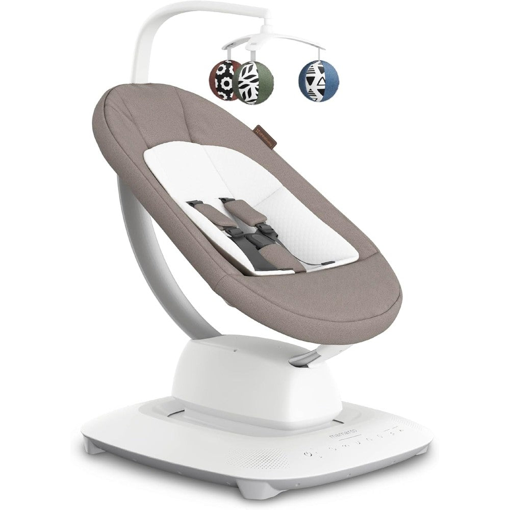 UPPAbaby Mamaroo Smart Swing front view in Wells Dark Taupe Melange