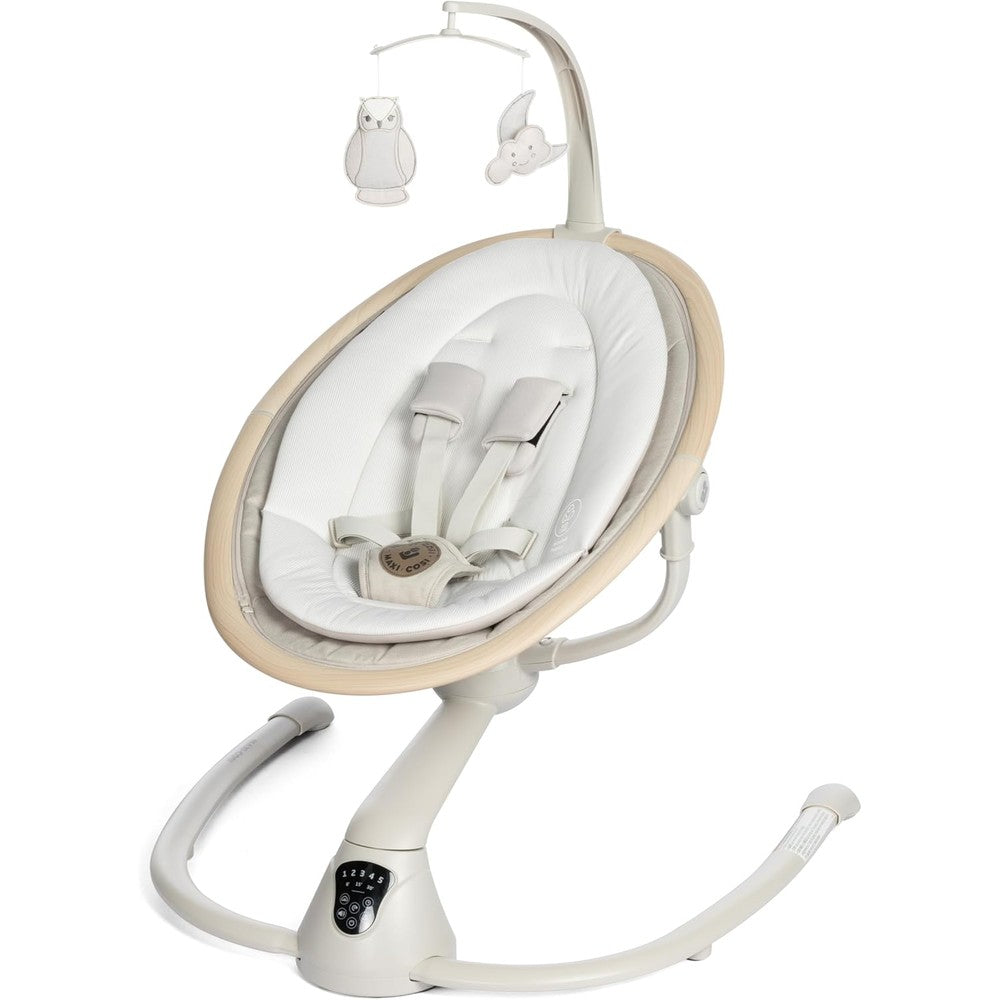 Maxi-Cosi Cassia Smart Baby Swing For Infants With Automatic Motion Sensor And 360 Degree Rotation In Classic Oat - Image 1