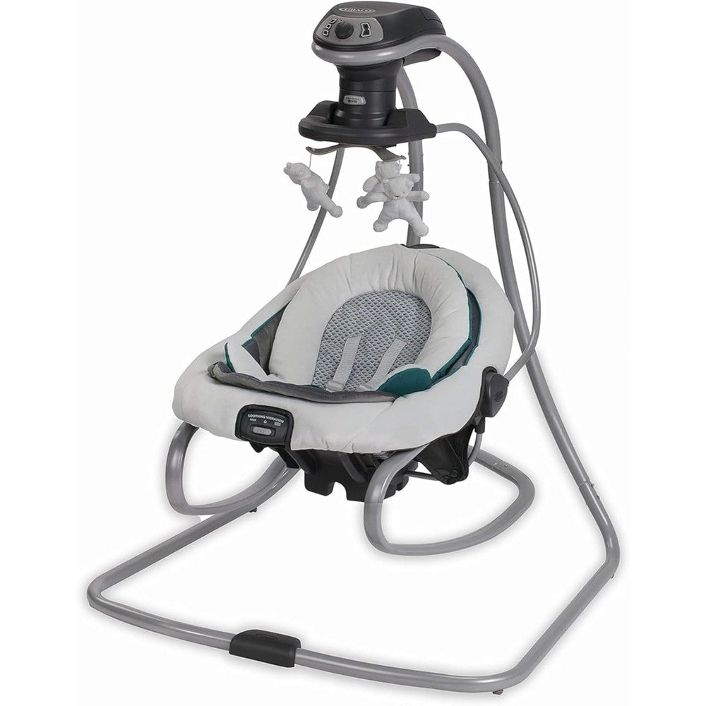 Graco DuetSoothe Swing And Rocker front view in Sapphire color variant