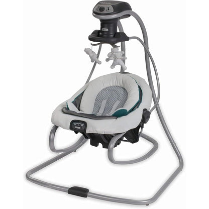 Graco DuetSoothe Swing and Rocker front view in a living room