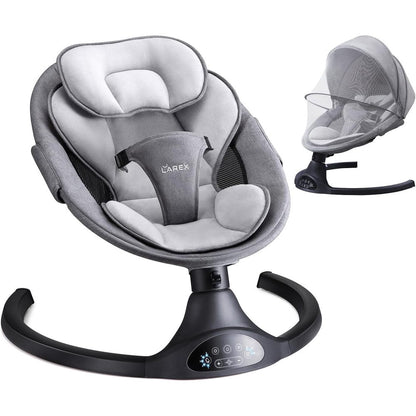 Larex electric infant swing front view in black