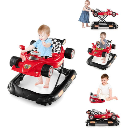 Costway Baby Joy 4-in-1 Baby Walker red front view